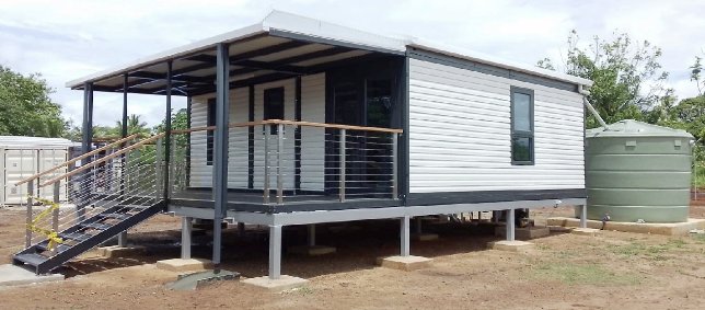 Prefab modular home on steel stumps